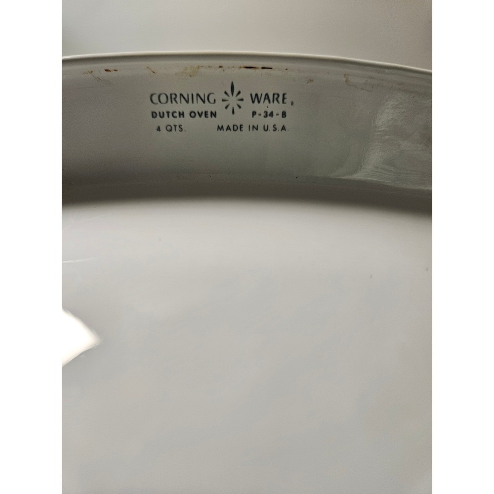 Vintage Corning Ware Cornflower Blue 4 Qt Dutch Oven Casserole Dish P-34-B USA - Picture 7 of 7